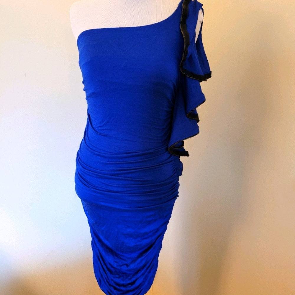 Blue Ruffle Sleeve Dress